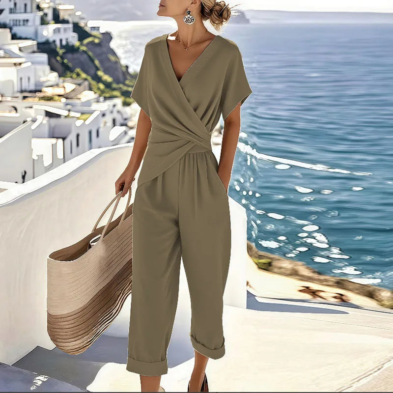 Elaria - Completo a due pezzi con pantaloni cropped