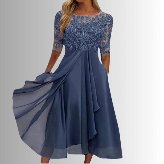 Vanessa - Abito con schiena chiusa e pizzo
