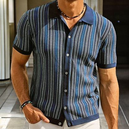 Dominick - Camicia Button-Down a Motivo A Zigzag