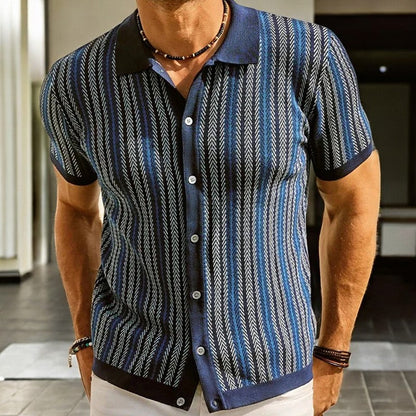 Dominick - Camicia Button-Down a Motivo A Zigzag