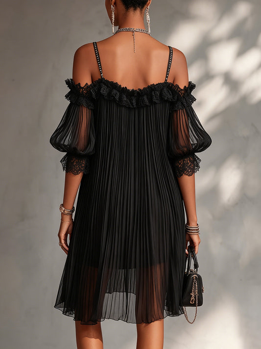 Vittoria - Abito Minigonna in Chiffon senza Spalline