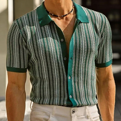 Dominick - Camicia Button-Down a Motivo A Zigzag