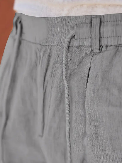 Avenor - Pantaloni in lino larghi con cordoncino