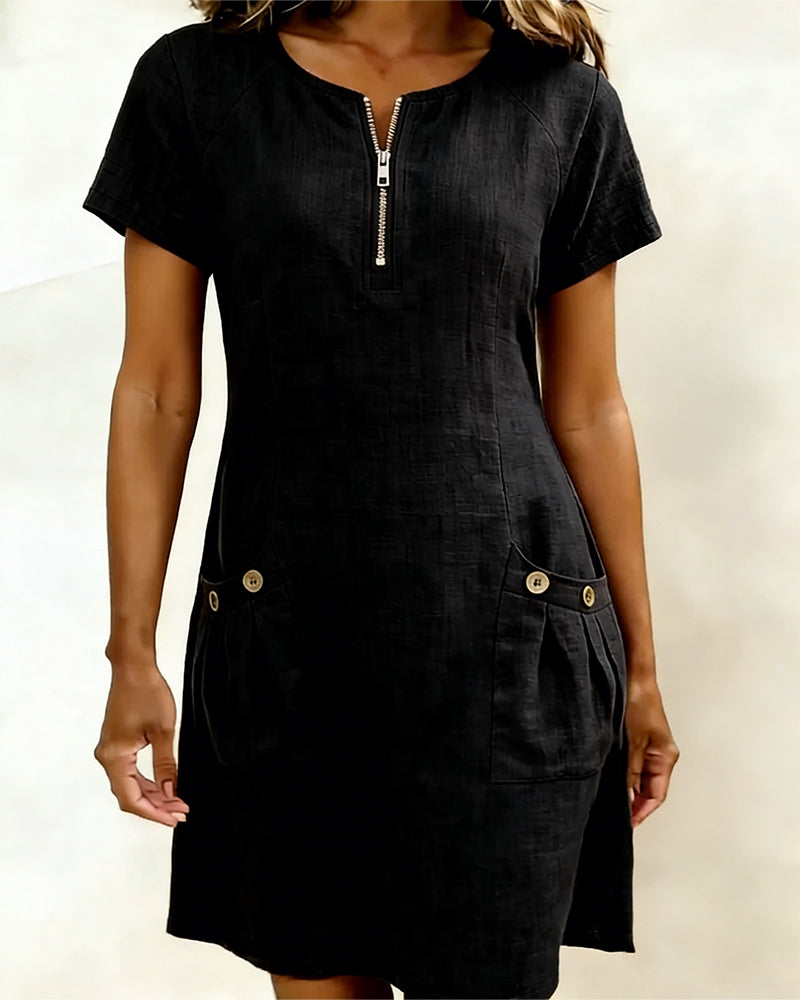 Lina - Abito A-Line in Cotone e Lino