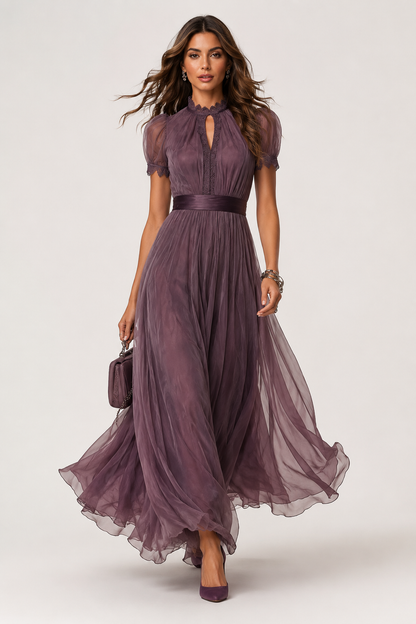 Livara - Abito Maxy in Chiffon Viola