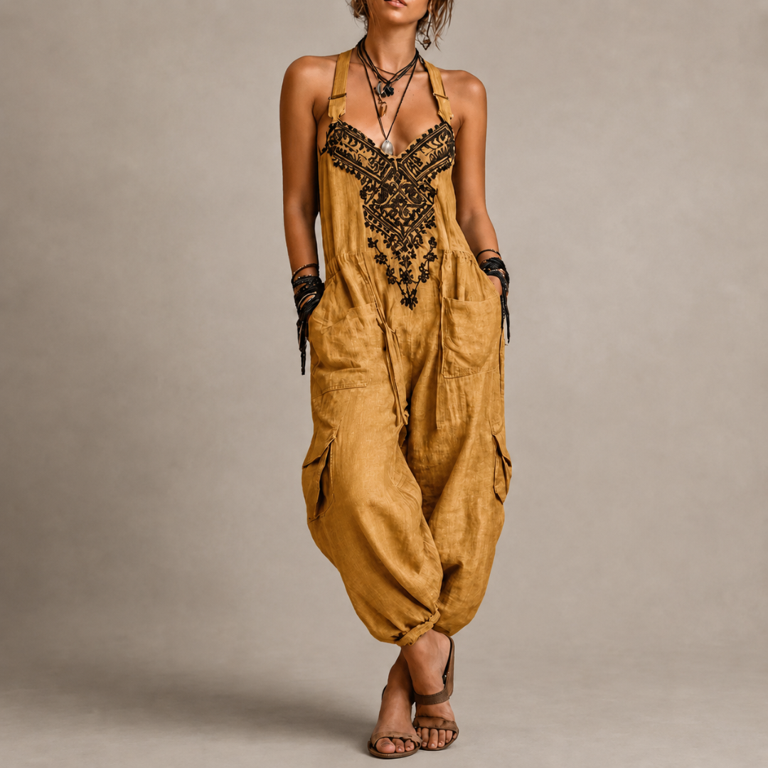 Darla - Salopette Boho Ricamata