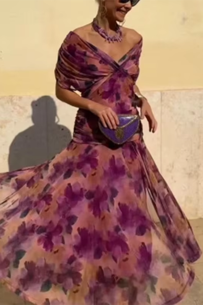 Aveline - Abito maxi aderente con scollo a V