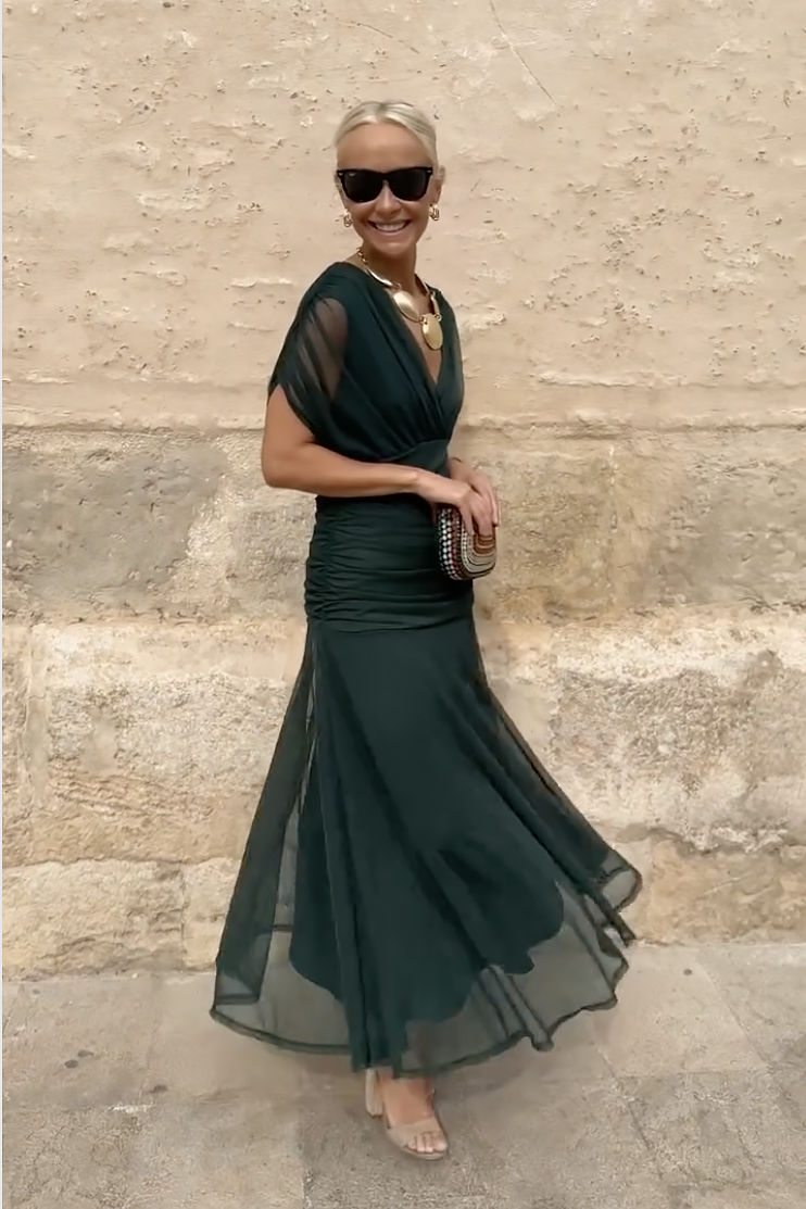 Aveline - Abito maxi aderente con scollo a V