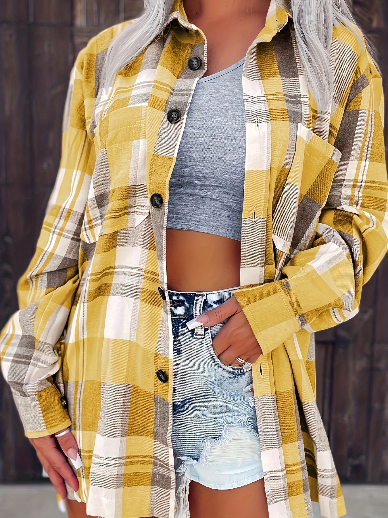 Lillie - Blusa a maniche lunghe a quadri