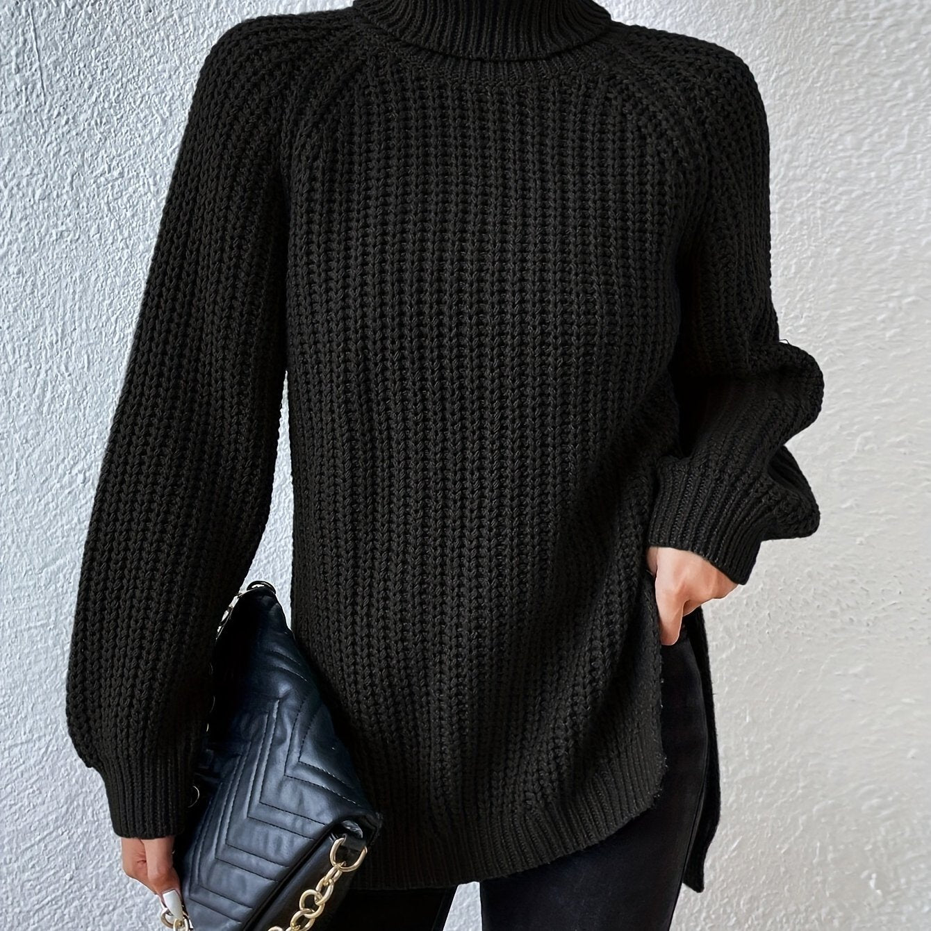 Lysette - Maglione a raglan con collo alto