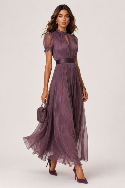 Livara - Abito Maxy in Chiffon Viola