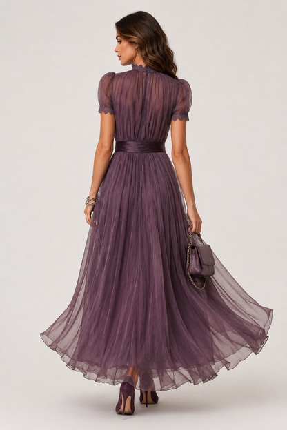 Livara - Abito Maxy in Chiffon Viola