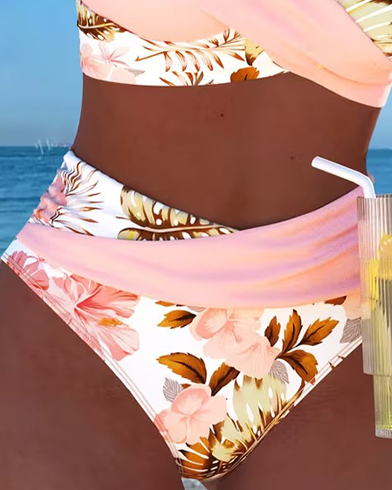 Tanisha - Set bikini floreale con alta sgambatura