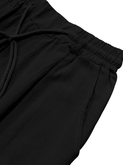 Avenor - Pantaloni in lino larghi con cordoncino