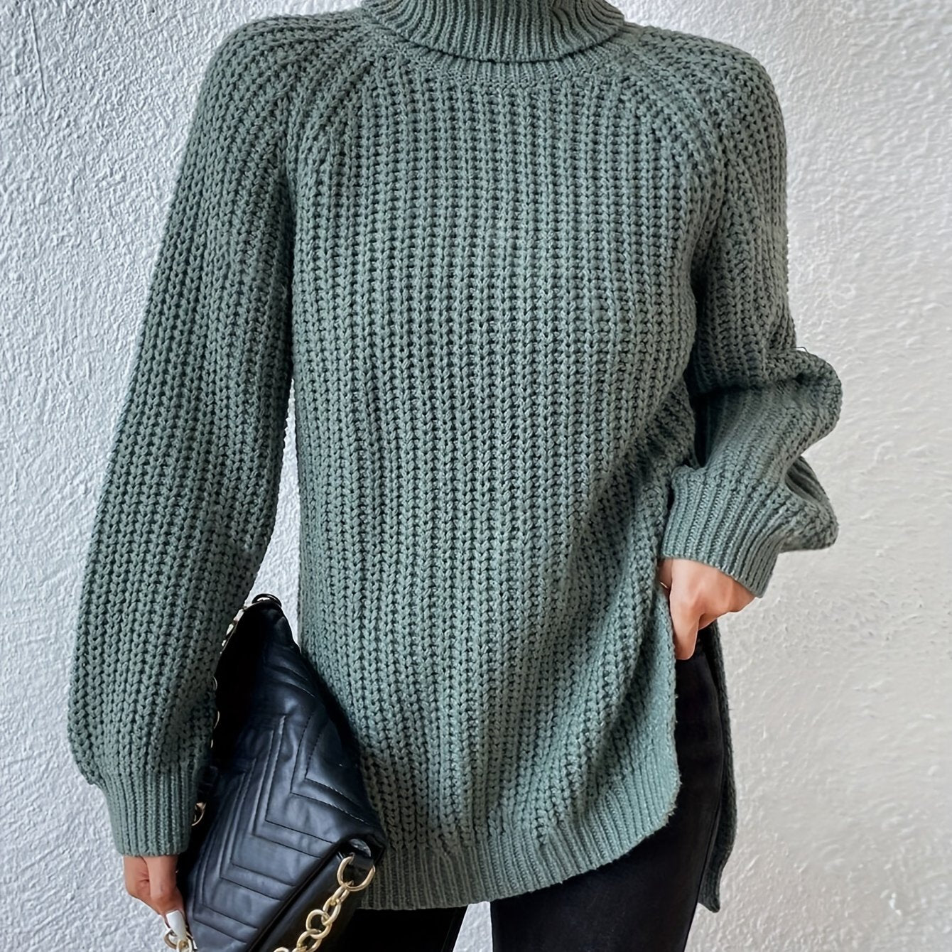 Lysette - Maglione a raglan con collo alto