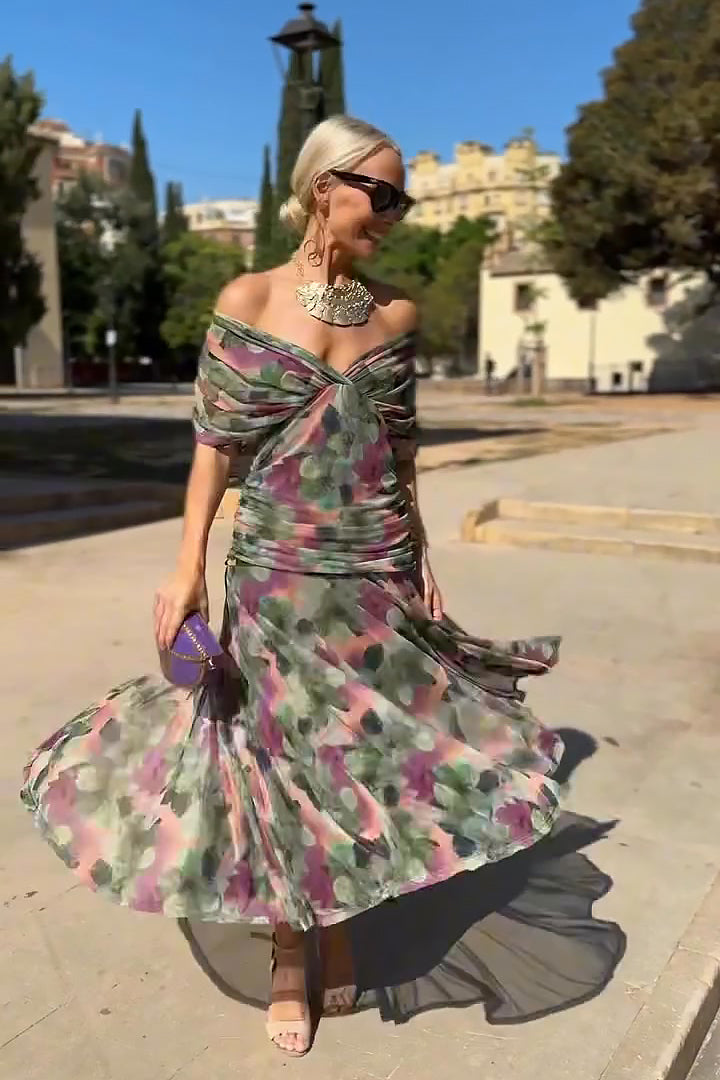 Aveline - Abito maxi aderente con scollo a V