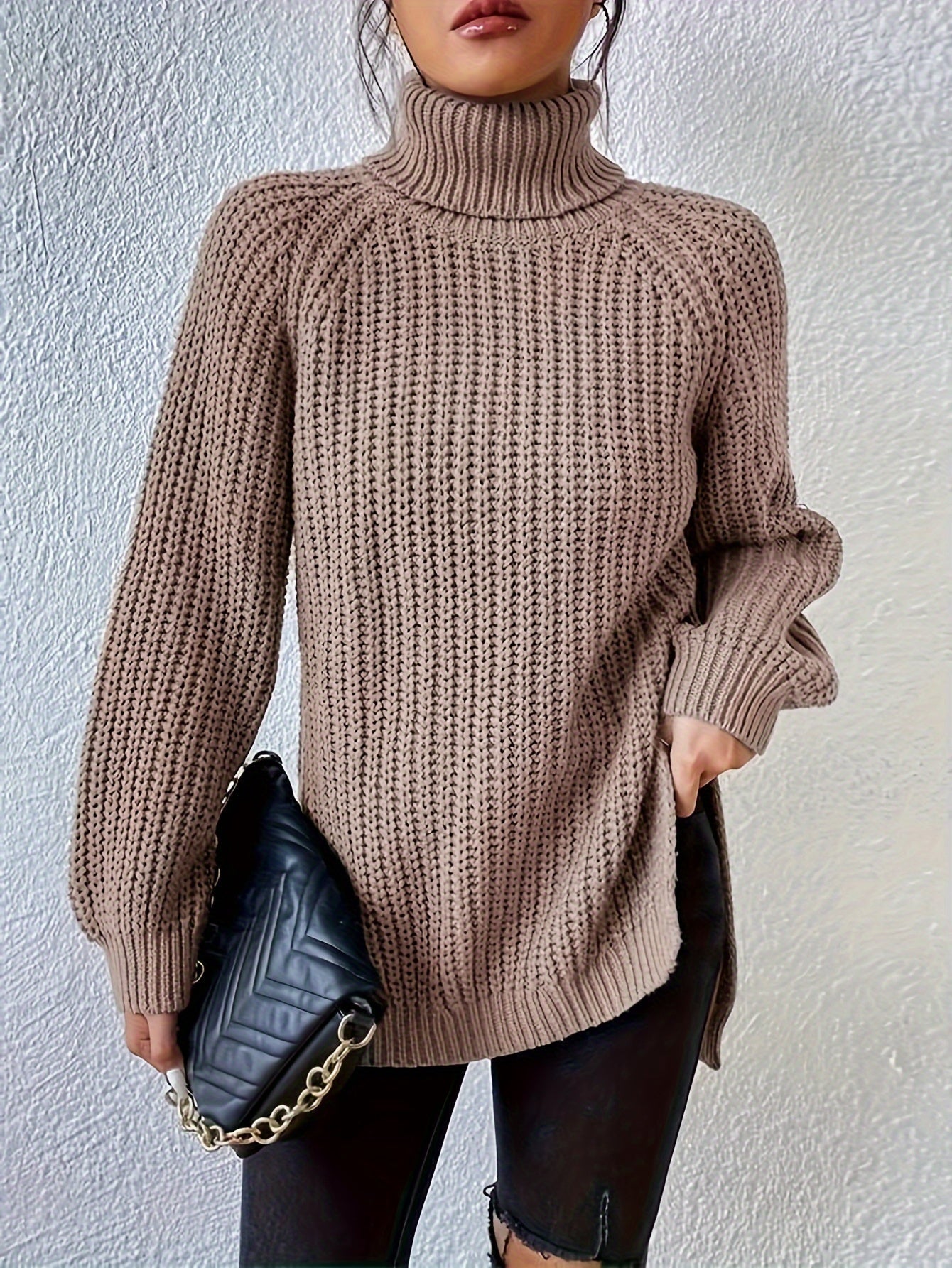 Lysette - Maglione a raglan con collo alto
