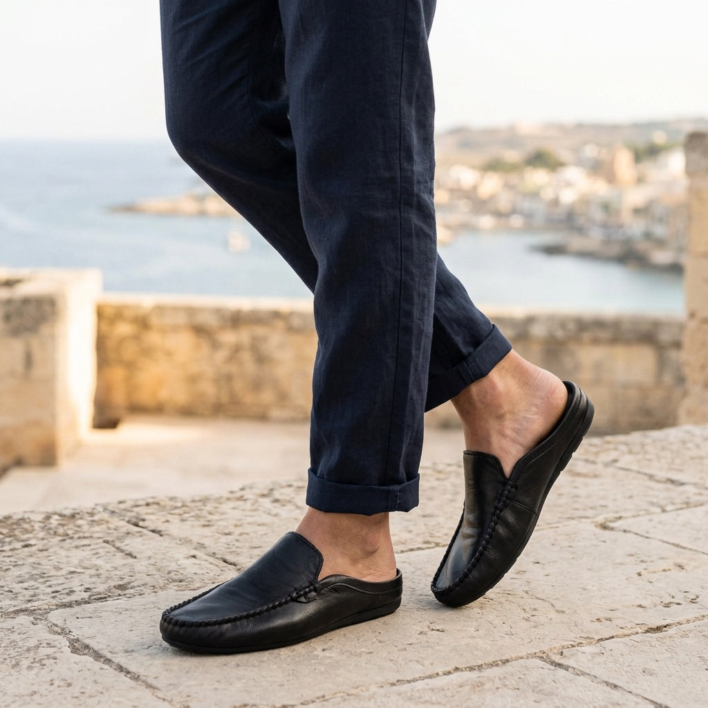 Randy - Mules in pelle con cucitura mocassino