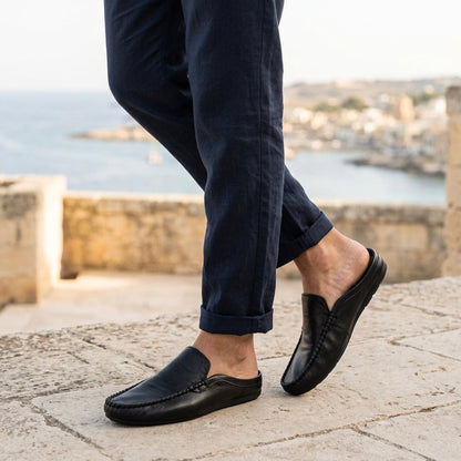 Randy - Mules in pelle con cucitura mocassino
