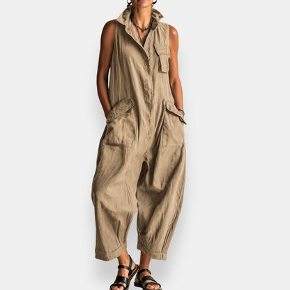 Arvella - Jumpsuit senza maniche con colletto alto