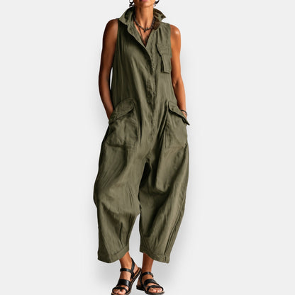 Arvella - Jumpsuit senza maniche con colletto alto