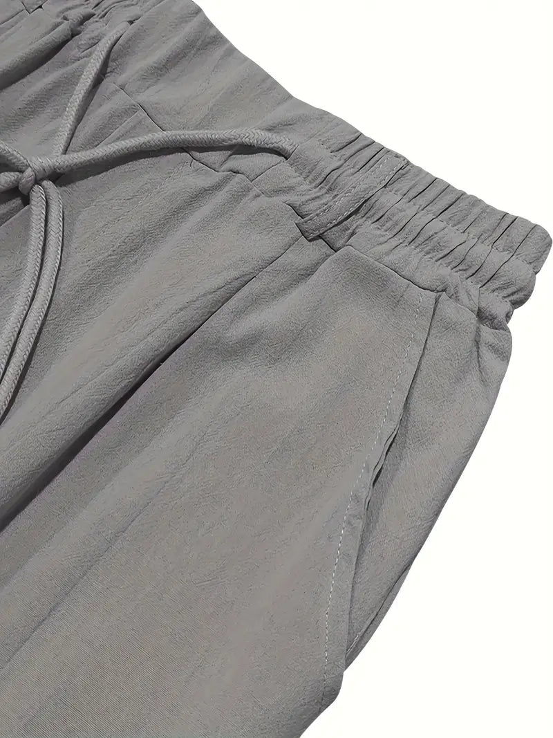 Avenor - Pantaloni in lino larghi con cordoncino