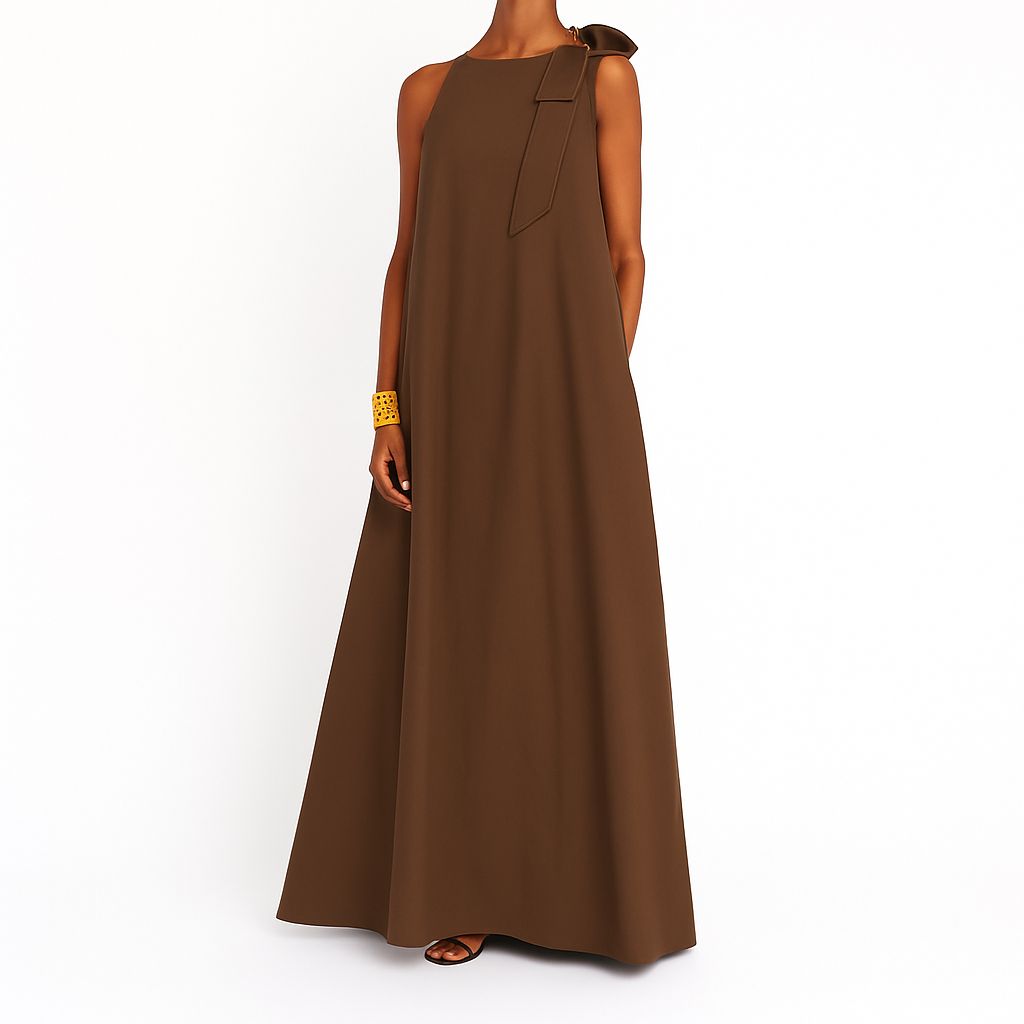 Fiorena - Maxidress con fiocco sulla spalla