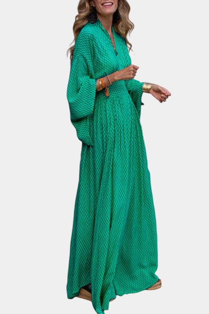 Avenna - Abito Maxy con Scollatura Geometrica a V