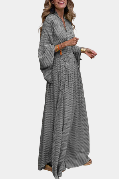 Avenna - Abito Maxy con Scollatura Geometrica a V
