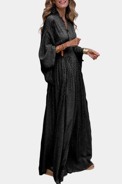 Avenna - Abito Maxy con Scollatura Geometrica a V