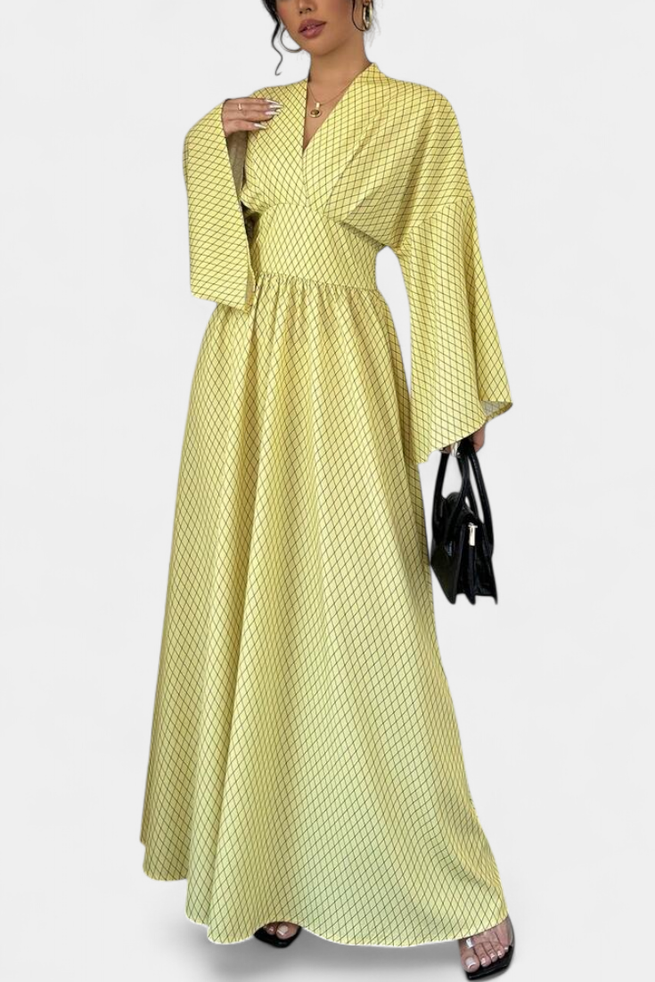 Avenna - Abito Maxy con Scollatura Geometrica a V