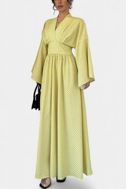 Avenna - Abito Maxy con Scollatura Geometrica a V
