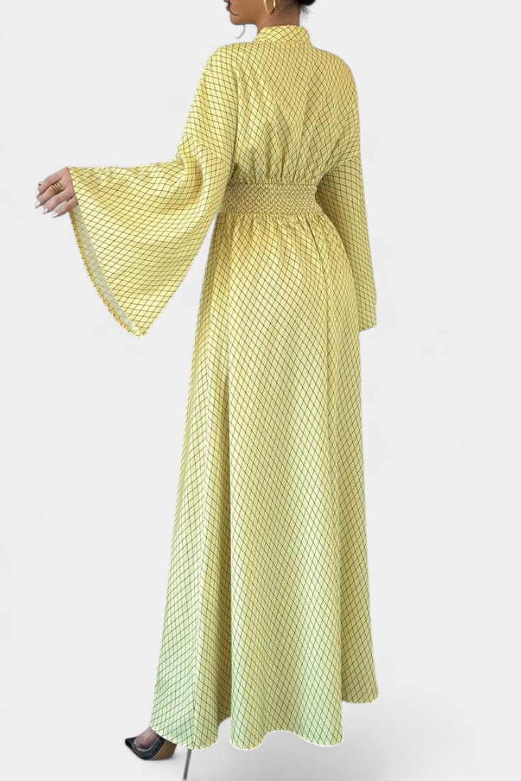 Avenna - Abito Maxy con Scollatura Geometrica a V
