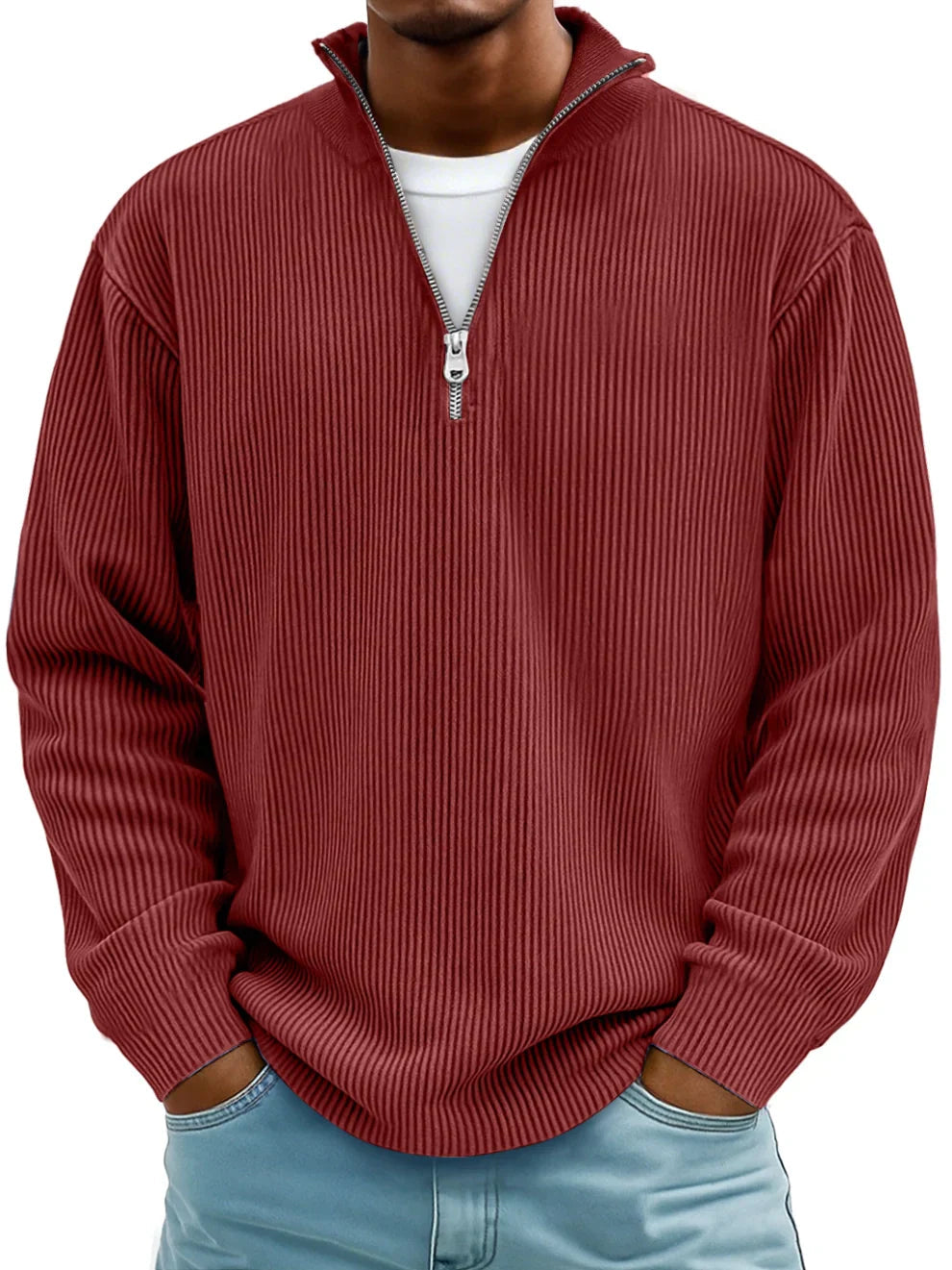 Alec - Maglione a righe con zip