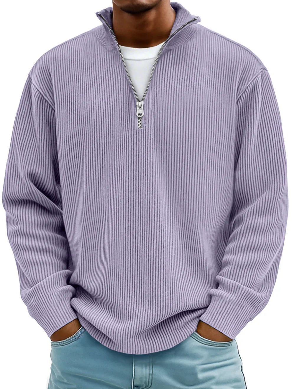 Alec - Maglione a righe con zip