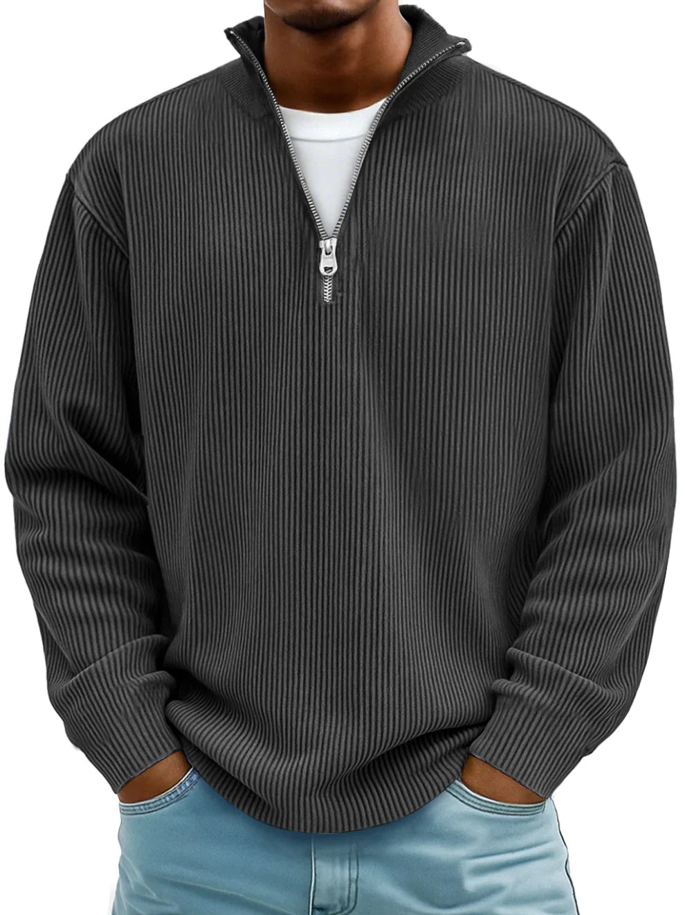 Alec - Maglione a righe con zip