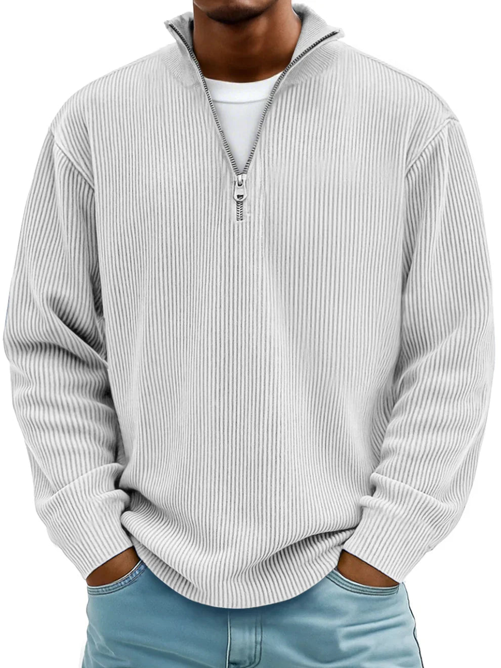 Alec - Maglione a righe con zip