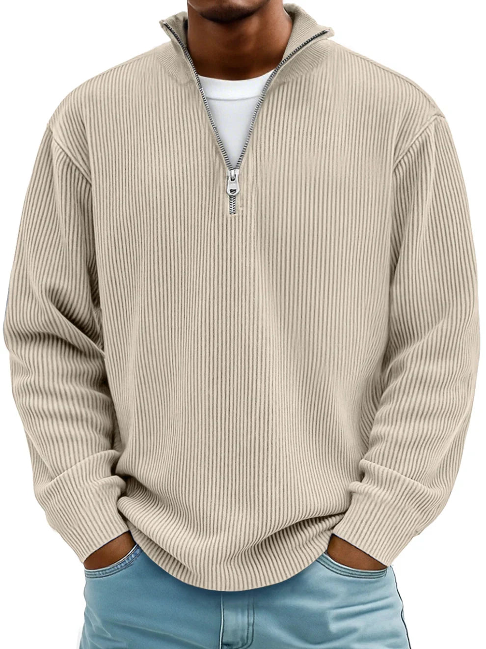 Alec - Maglione a righe con zip
