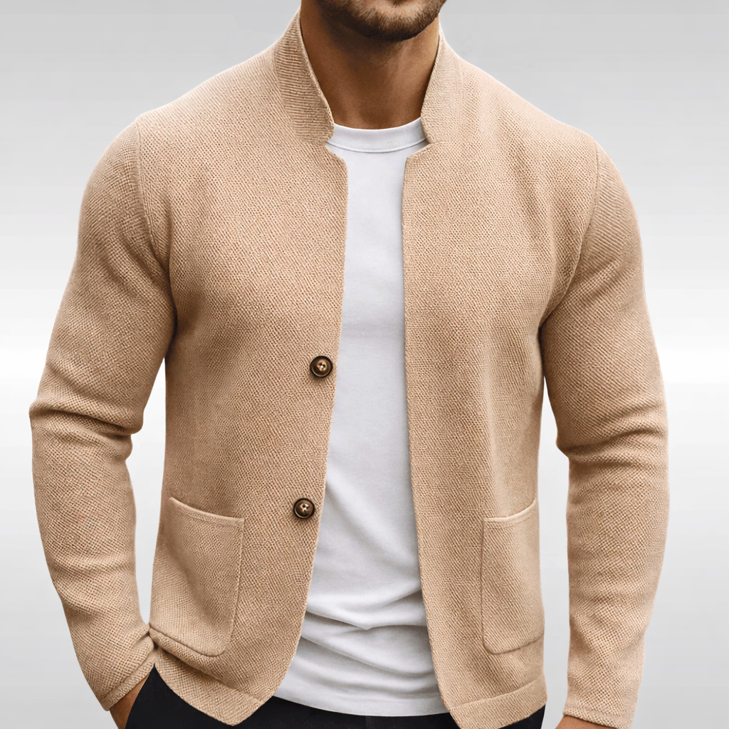 Otto - Blazer in maglia strutturata con colletto alto