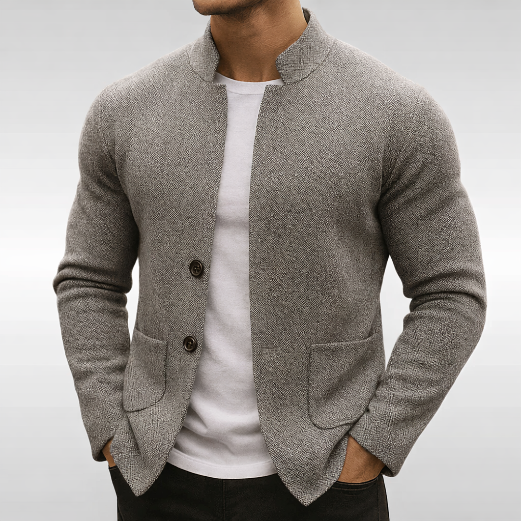 Otto - Blazer in maglia strutturata con colletto alto