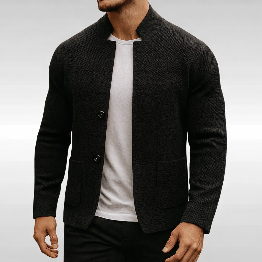 Otto - Blazer in maglia strutturata con colletto alto