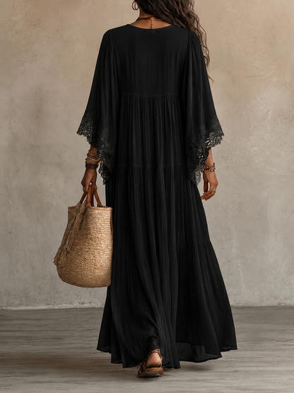 Ondina - Maxidress in Chiffon con Pizzo