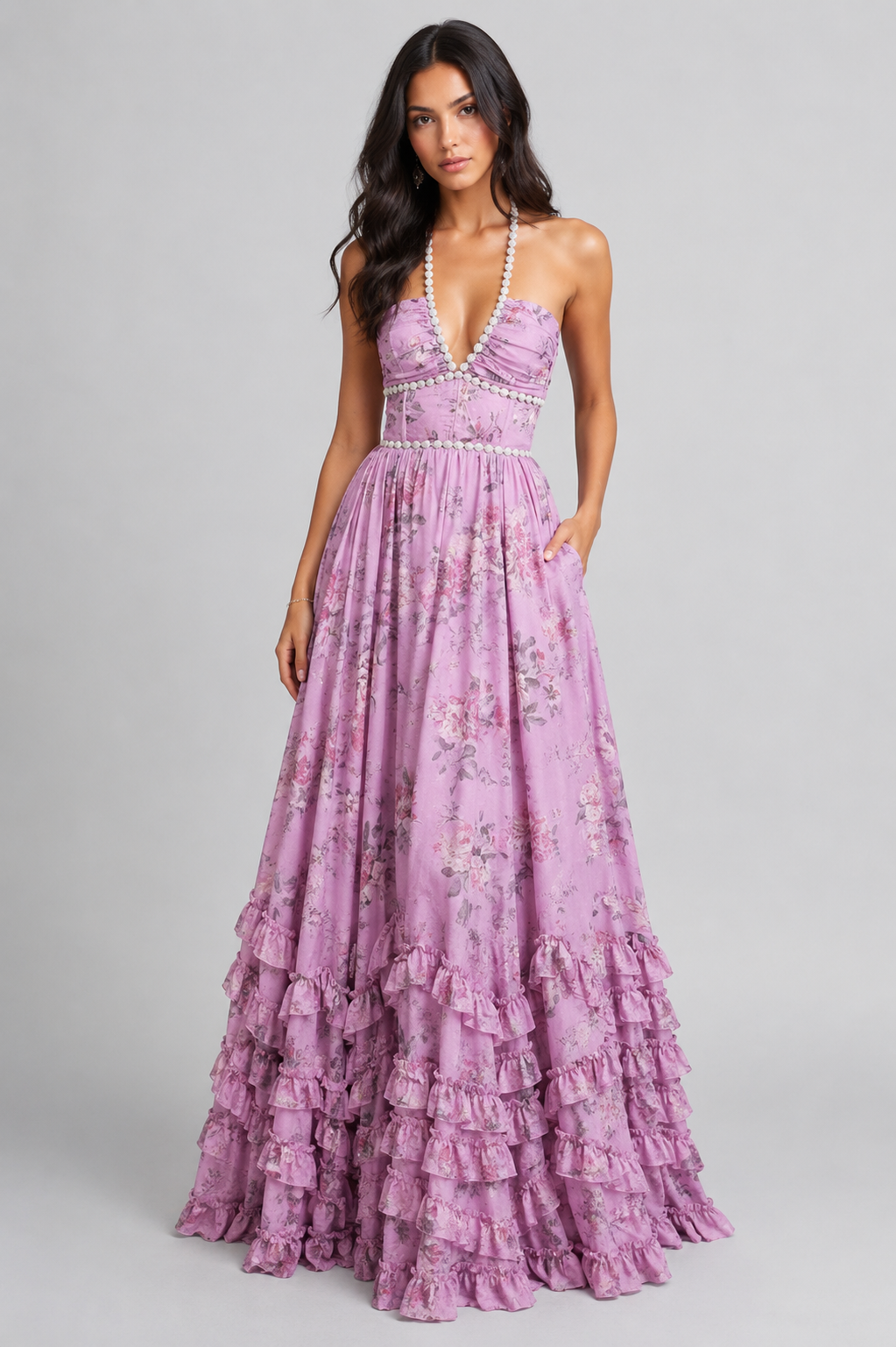 Valeska - Abito Maxi Vintage Floreale