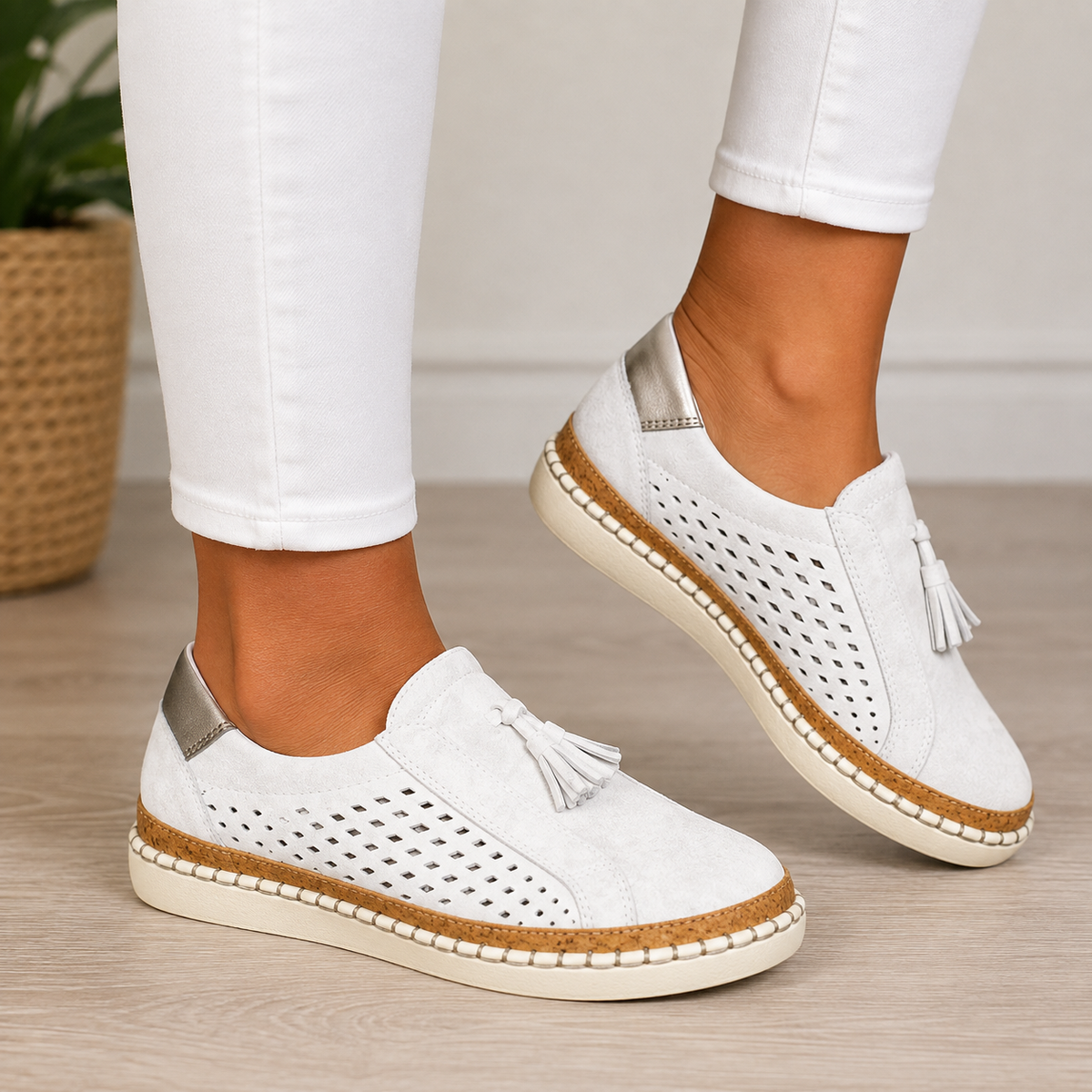 Christine - Mocassini in suede perforato