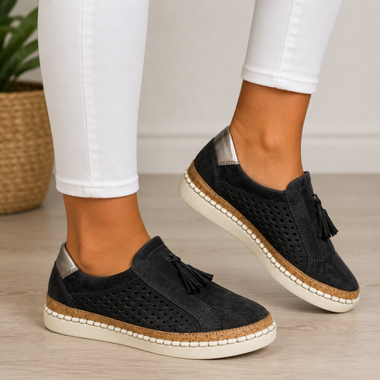 Christine - Mocassini in suede perforato