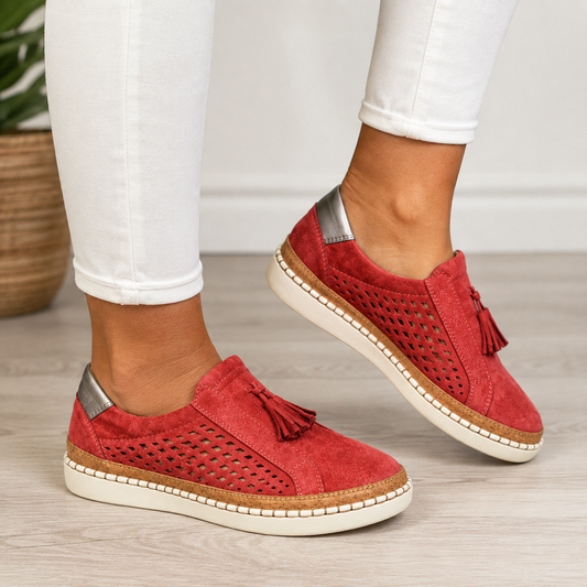 Christine - Mocassini in suede perforato