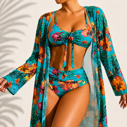 Marie - Set bikini a 3 pezzi con kimono