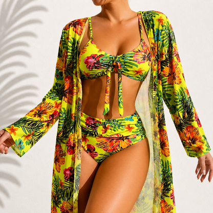 Marie - Set bikini a 3 pezzi con kimono