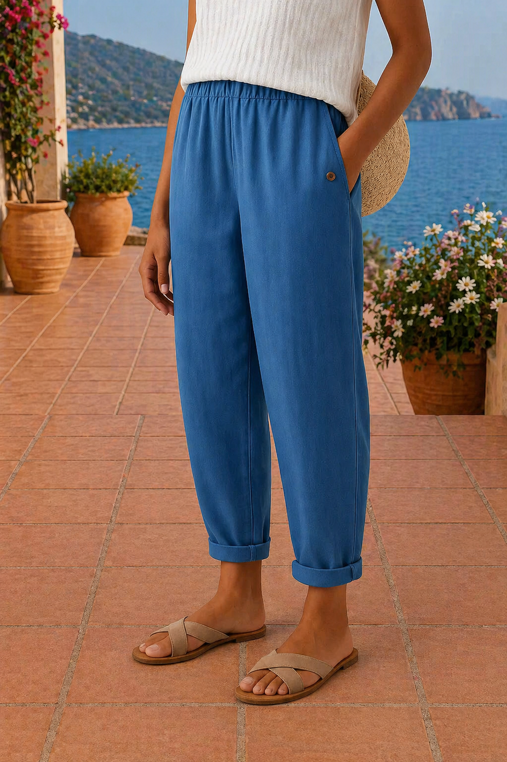 Delores - Pantaloni larghi in lino