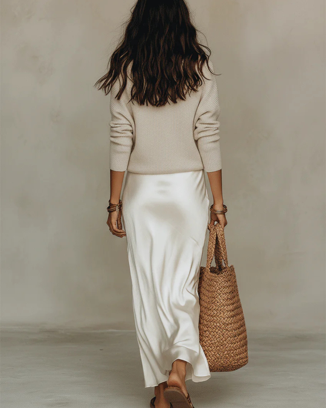 Alessia - Abito midi in satin fluido